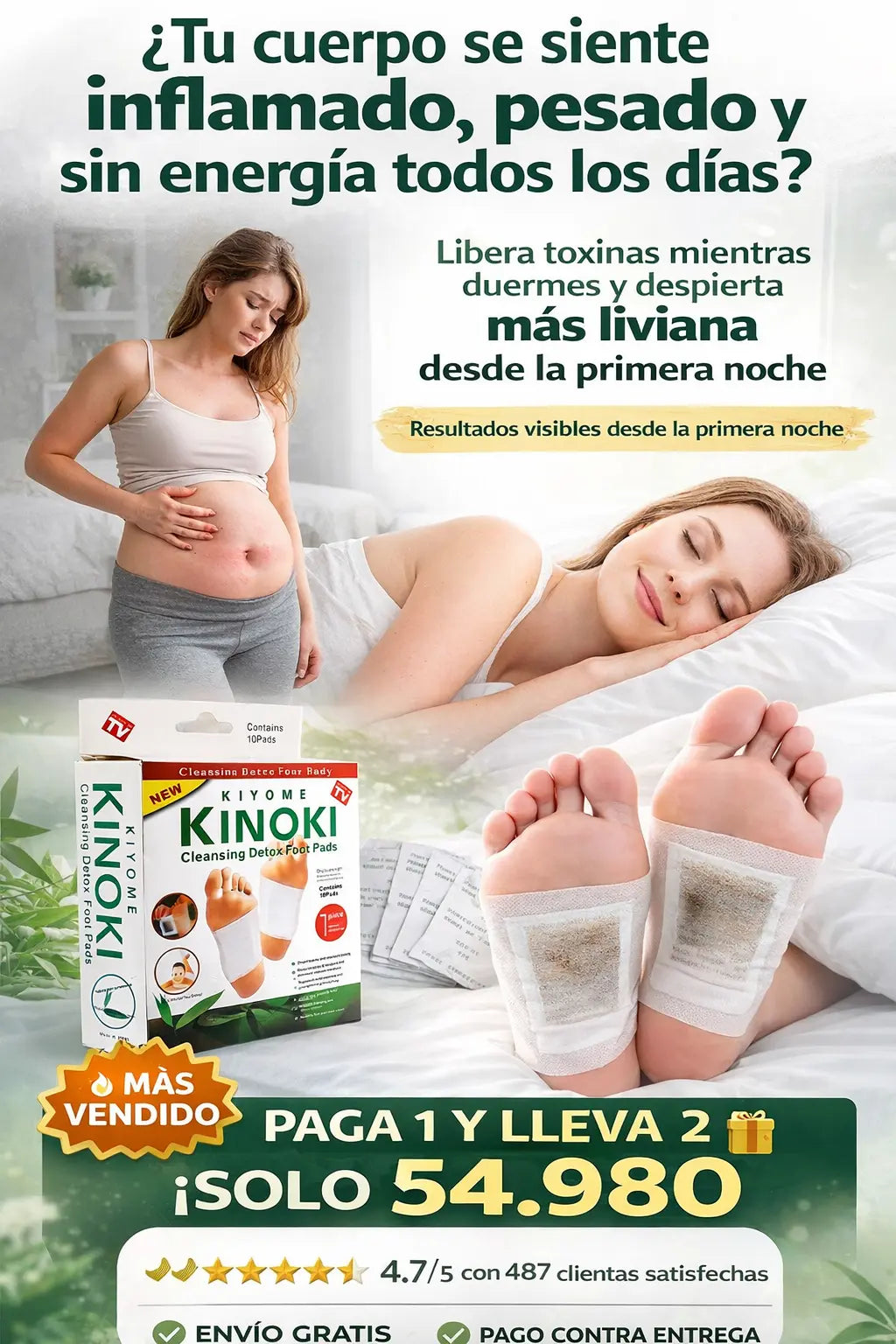 💚Parche Kinoki ✨Sentirás el cambio en todo tu cuerpo en una sola noche🌙