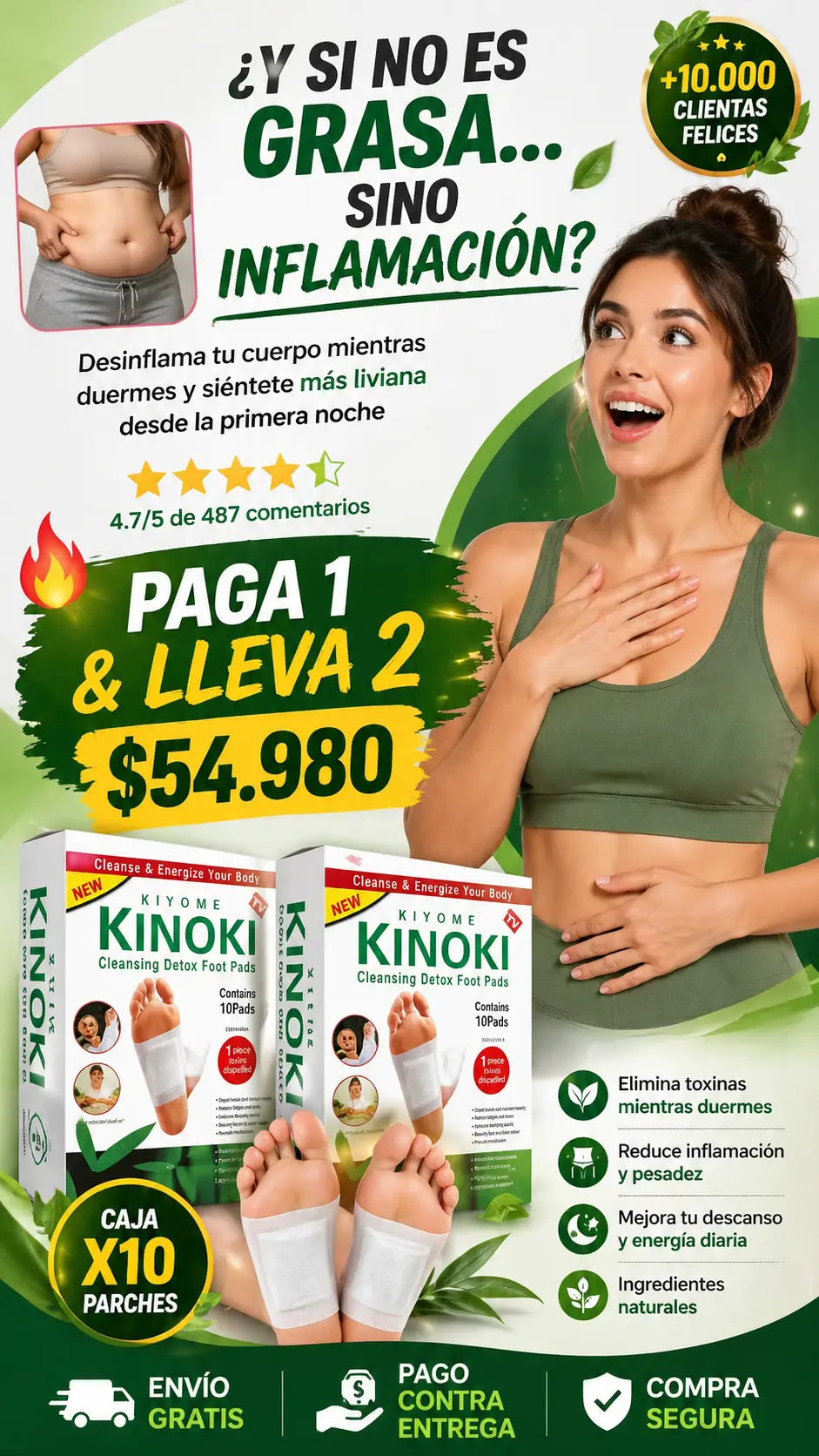 🌿Parche Kinoki 🧡Desinflama tu Cuerpo Mientras Duermes!🌙